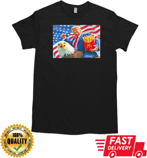 Trump riding Eagle Mcdonald's USA American T-Shirt Classic Men's T-shirt