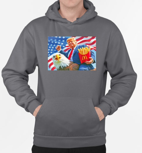 Trump riding Eagle Mcdonald's USA American T-Shirt Unisex Hoodie