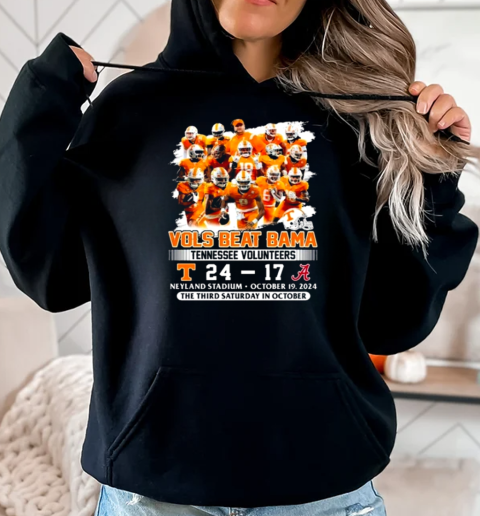 Vols Beat Bama Tennessee Volunteers 24 17 Alabama Crimson Tide The Third Saturday In October T-Shirt Unisex Hoodie