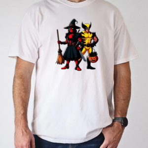 Witch Deadpool and Wolverine Halloween T-Shirt Classic Men's T-shirt