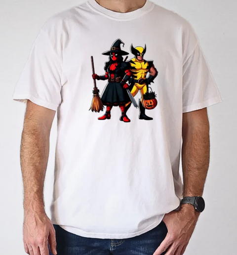 Witch Deadpool and Wolverine Halloween T-Shirt Classic Men's T-shirt